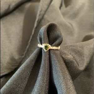 Silpada Sterling Silver Green Cubic Zirconia Ring